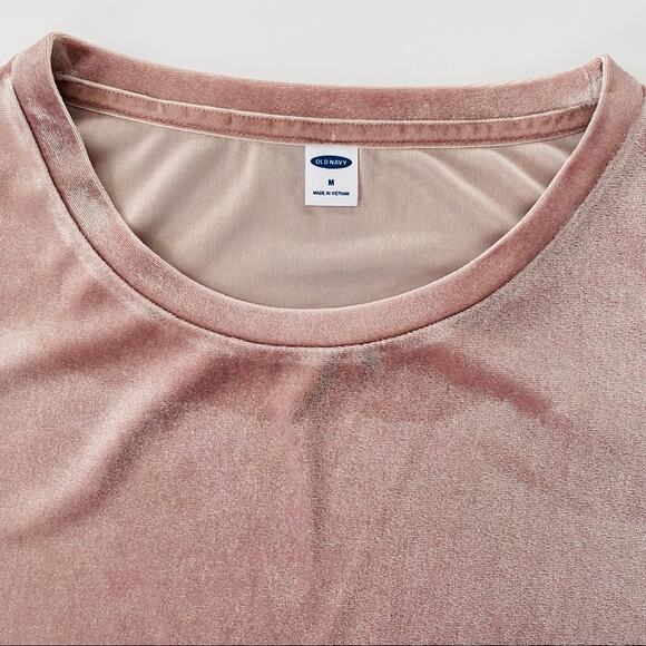 Old Navy | Velvet Crew Neck T-shirt NWT M Mauve - Picture 3 of 7